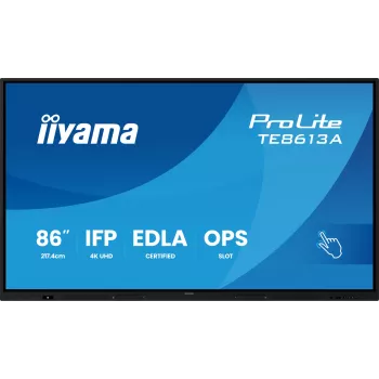 Interaktiivne lameekraan IIYAMA TE8613A-B2AG 85.6 tolli (2.17 m) 4K UHD, 500 cd/m², Wi‑Fi, Android, 24/7