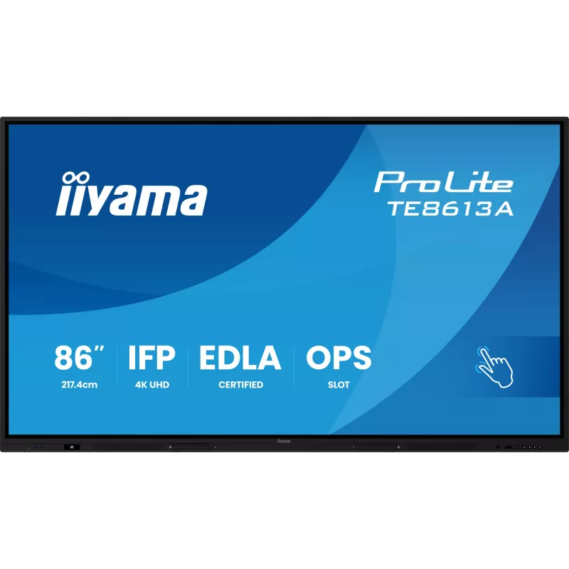 Interaktiivne lameekraan IIYAMA TE8613A-B2AG 85.6 tolli (2.17 m) 4K UHD, 500 cd/m², Wi‑Fi, Android, 24/7