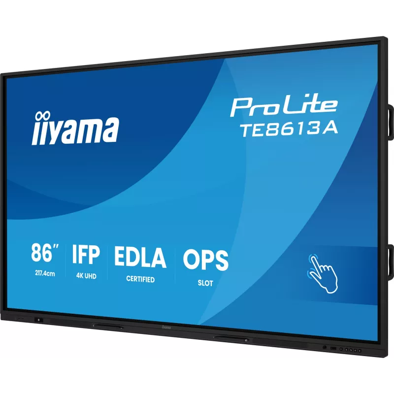 Interaktiivne lameekraan IIYAMA TE8613A-B2AG 85.6 tolli (2.17 m) 4K UHD, 500 cd/m², Wi‑Fi, Android, 24/7