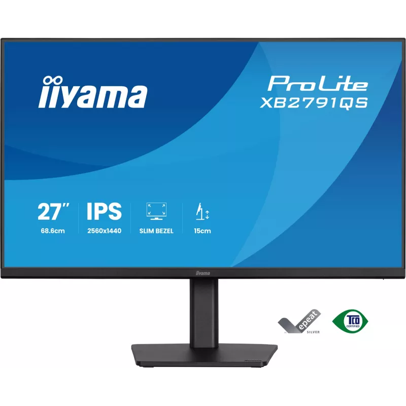iiyama ProLite XB2791QS-B1 arvutimonitor 68,6 cm (27 tolli) 2560 x 1440 pikslit Quad HD LED Must