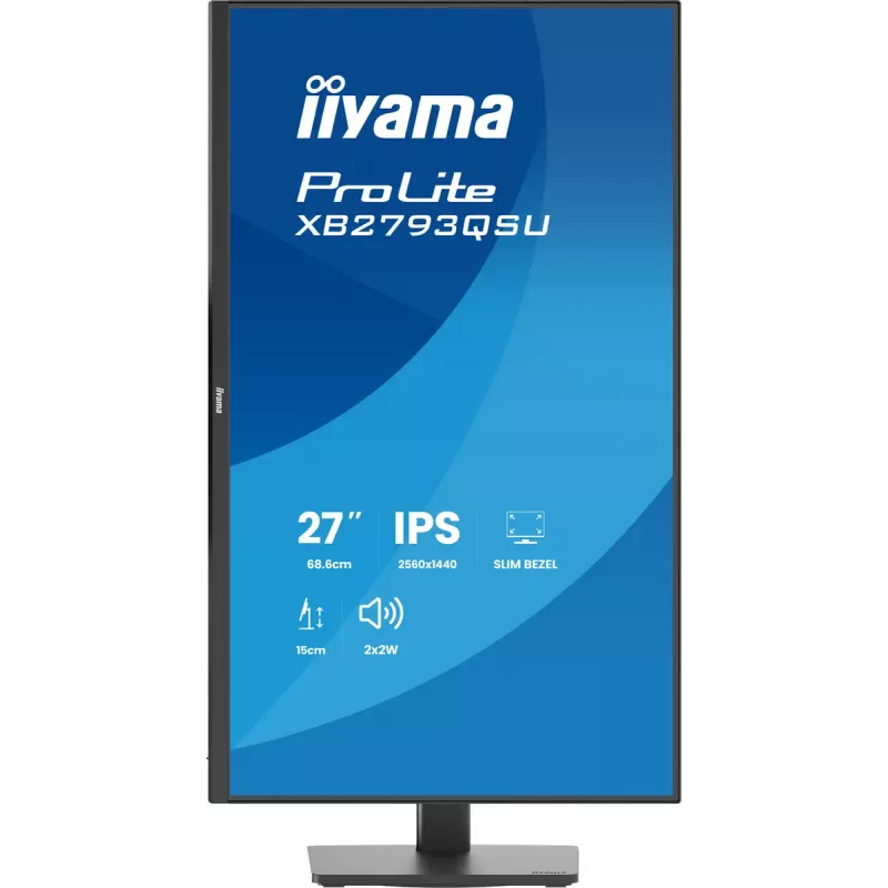 Monitor IIYAMA ProLite XB2793QSU-B1 27 tolli (68,6 cm) IPS LED Quad HD 2560x1440, matt, USB-jaotur, kõlarid, VESA, kõrguse reguleerimine, must