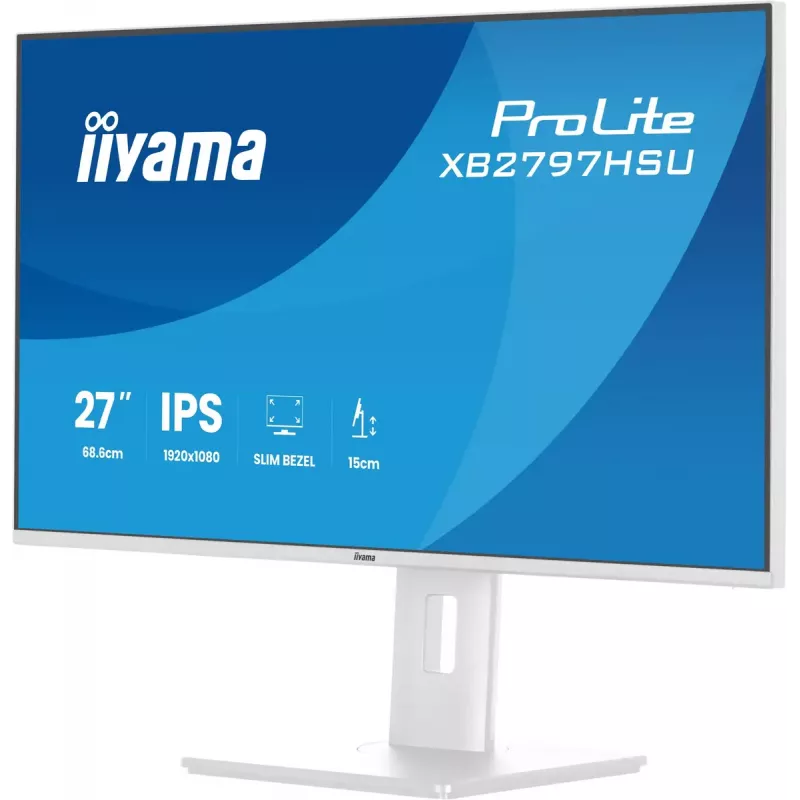 iiyama ProLite XB2797HSU-W1 arvutikuvar 68,6 cm (27 tolli) 1920 x 1080 pikslit Full HD LED valge