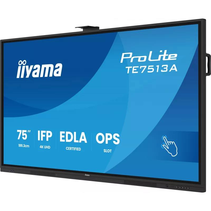 Interaktiivne lameekraan IIYAMA TE7513A-B2AG 75 tolli 4K UHD puuteekraan, 500 cd/m², Wi‑Fi, Android, 24/7