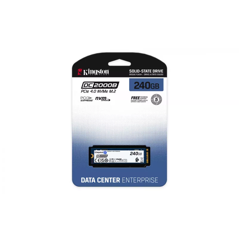 Kingston Technology 240G DC2000B PCIe 4.0 M.2 2280 Enterprise SSD (ilma jahutusradiaatorita)
