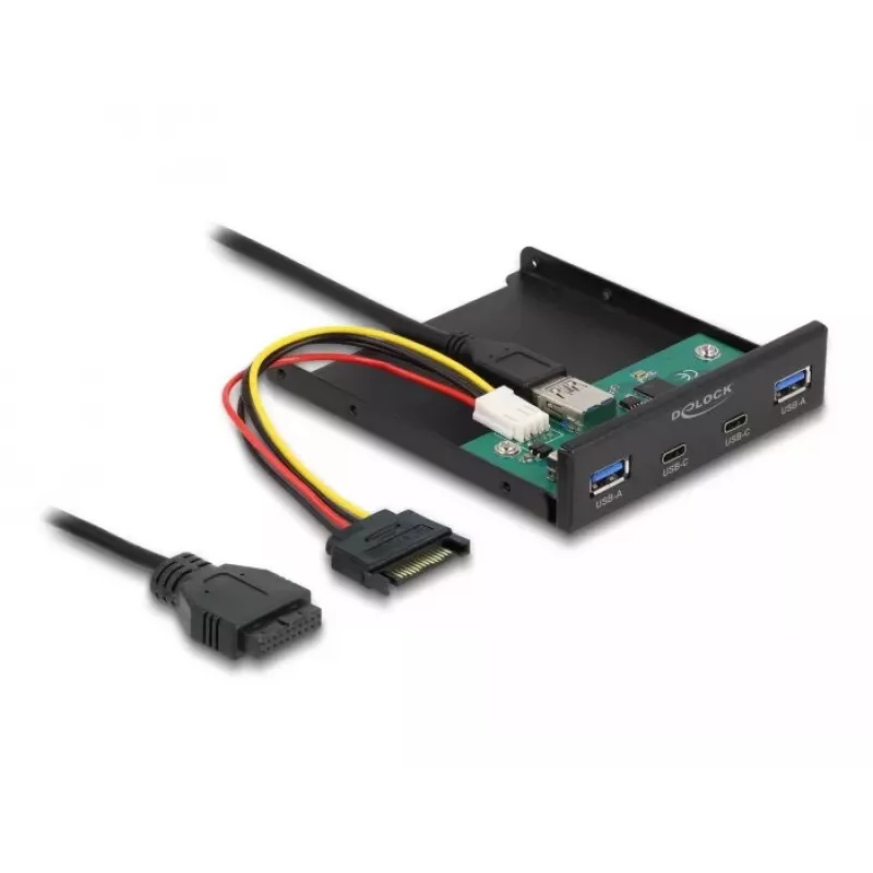 DeLOCK 3,5-tolline USB esipaneel 2 x USB USB-C 2 x USB Type-A Must