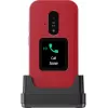 Feature phone Doro Leva E30 clamshell, 2.8 inch (7.11 cm) 320x240, Single SIM, 0.3 MP camera, 1150 mAh, IP55, Red/Valge