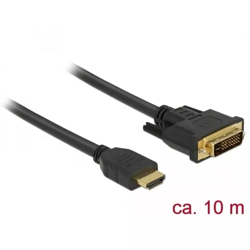 Video kaabli adapter DeLOCK 85657 10m HDMI tüüp A DVI must