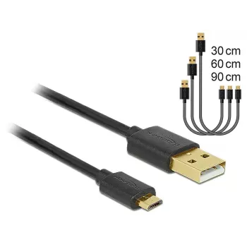 USB-kaabel DeLOCK 83680 USB 2.0 USB A Micro-USB B Must
