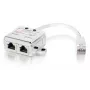 2-Port Cat.5e RJ45 jaotur, Equip 127603, metallik/valge, 0,15 m