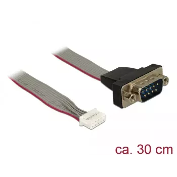 Jadakaabel DeLOCK 89632 Must Hall Punane 0,3 m DB-9
