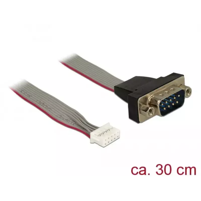 Jadakaabel DeLOCK 89632 Must Hall Punane 0,3 m DB-9