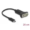 DELOCK 64307 Jadakaabel USB USB-C -> RS-232 (D-Sub 9) Must 0,25 m