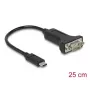 DELOCK 64307 Jadakaabel USB USB-C -> RS-232 (D-Sub 9) Must 0,25 m