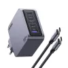 Ugreen Nexode Pro 160W GaN laadija USB-C kaabliga universaalne must, hall AC kiirlaadimine siseruumides