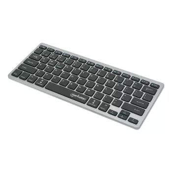 Manhattan Ultra õhuke Dual-Mode juhtmevaba klaviatuur, Saksa QWERTZ paigutus, Bluetooth (v3.0) ja juhtmeta (2,4 GHz), 78 madalprofiiliga kääritüüpi klahvi, automaatne toitehaldus, leviala 10 m, USB-A mikro vastuvõtja, AAA-aku (kaasas), Windows ja Mac, kolmeaastane garantii