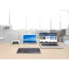 Manhattan Ultra õhuke Dual-Mode juhtmevaba klaviatuur, Saksa QWERTZ paigutus, Bluetooth (v3.0) ja juhtmeta (2,4 GHz), 78 madalprofiiliga kääritüüpi klahvi, automaatne toitehaldus, leviala 10 m, USB-A mikro vastuvõtja, AAA-aku (kaasas), Windows ja Mac, kolmeaastane garantii
