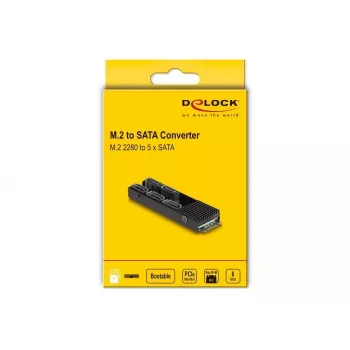 DeLOCK M.2 2280 Key B+M isane 5x SATA-le koos jahutusradiaatoriga