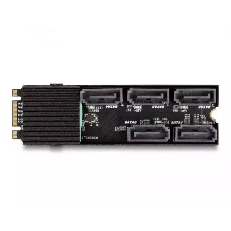 DeLOCK M.2 2280 Key B+M isane 5x SATA-le koos jahutusradiaatoriga