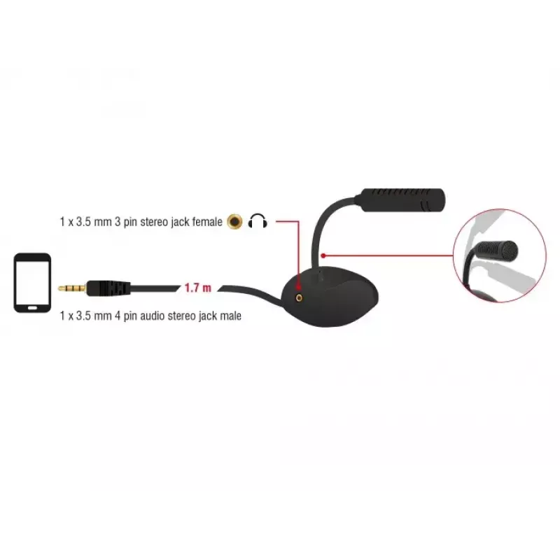 Mobiiltelefoni mikrofon DeLOCK 65872