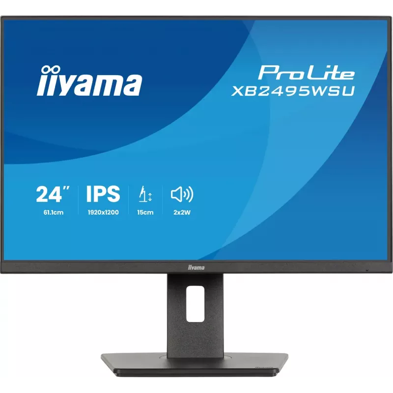 Monitor IIYAMA ProLite XB2495WSU-B1 24,1 tolli (61,2 cm) 1920×1200 IPS Full HD, 4 ms, USB 3.2 jaotur, kõrgus reguleeritav, kõlarid