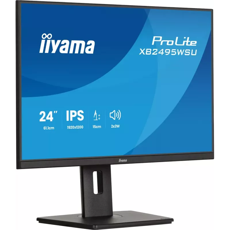 Monitor IIYAMA ProLite XB2495WSU-B1 24,1 tolli (61,2 cm) 1920×1200 IPS Full HD, 4 ms, USB 3.2 jaotur, kõrgus reguleeritav, kõlarid