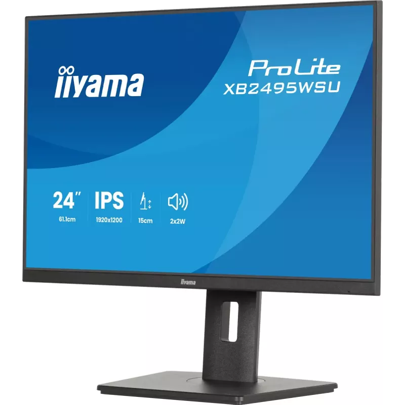 Monitor IIYAMA ProLite XB2495WSU-B1 24,1 tolli (61,2 cm) 1920×1200 IPS Full HD, 4 ms, USB 3.2 jaotur, kõrgus reguleeritav, kõlarid