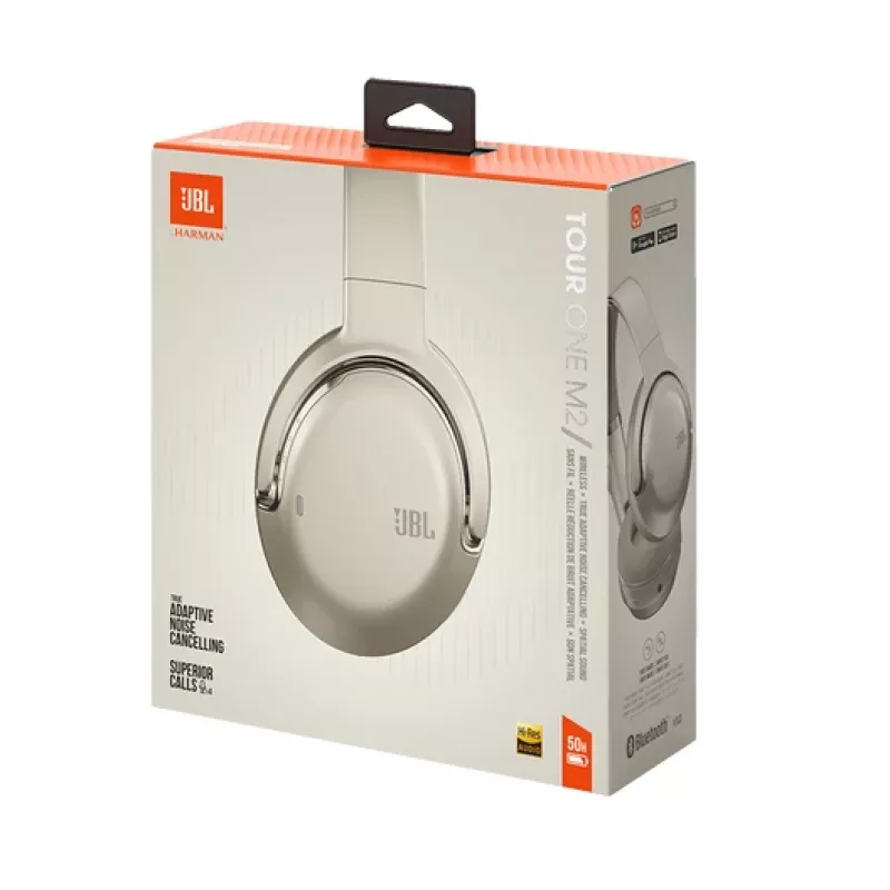 JBL Tour One M2 kõrvaklapid juhtmevaba peakomplekt muusika USB USB-C Bluetooth šampanja