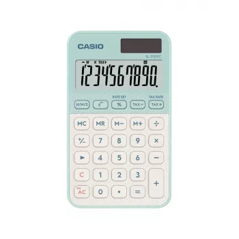 Kalkulaator CASIO SL-310YC taskupõhine tavaline 10-kohaline aku/päikeseenergia hele roheline