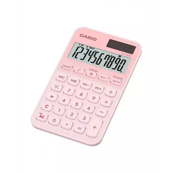 Taskupõhikalkulaator CASIO SL-310YC — 10 kohta, aku/päikeseenergia, maksu- ja kasumifunktsioonid, heleroosa