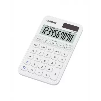 Kalkulaator CASIO SL-310YC tasku põhi, 10-kohaline, aku/päikeseenergia, valge