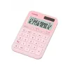 Lauakalkulaator CASIO MS-20YC — 12-kohaline, maksu- ja kasumifunktsioonid, patarei/päikeseenergia, heleroosa