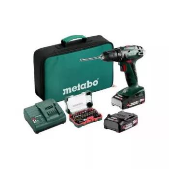 Juhtmeta püstolkäepidemega puur Metabo BS 18 — 18 V LiPo, 1,3 kg, võtmeta padrun, 1 cm, 1600 p/min, 20 mm puit