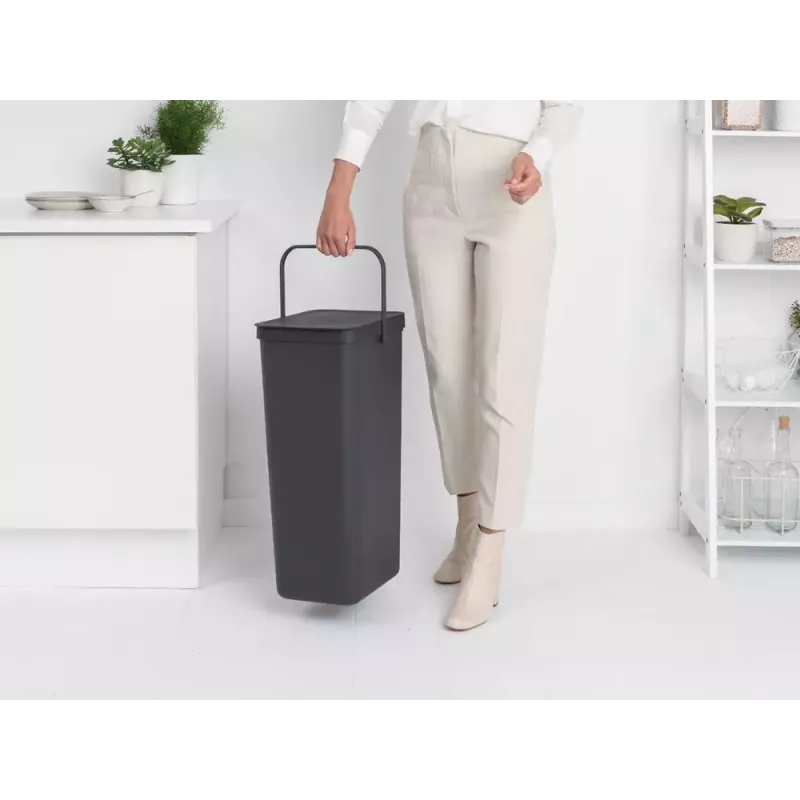 Brabantia Sort & Go 40L ristkülikukujuline taaskasutusprügikast, hall