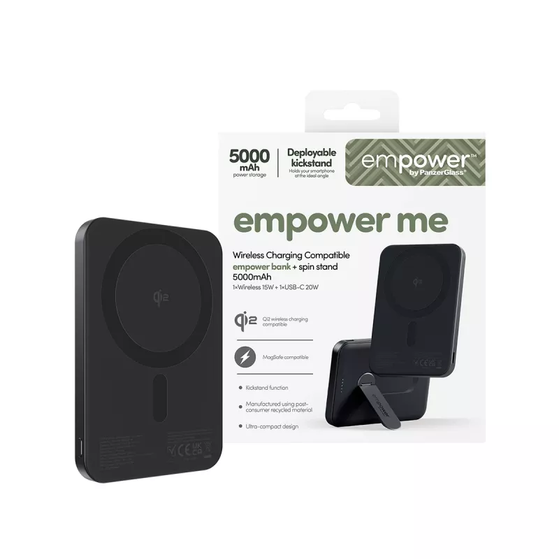 PanzerGlass empower™ by ® empower™ akupank Spin statiiviga | 5000mAh | Kosmosemust