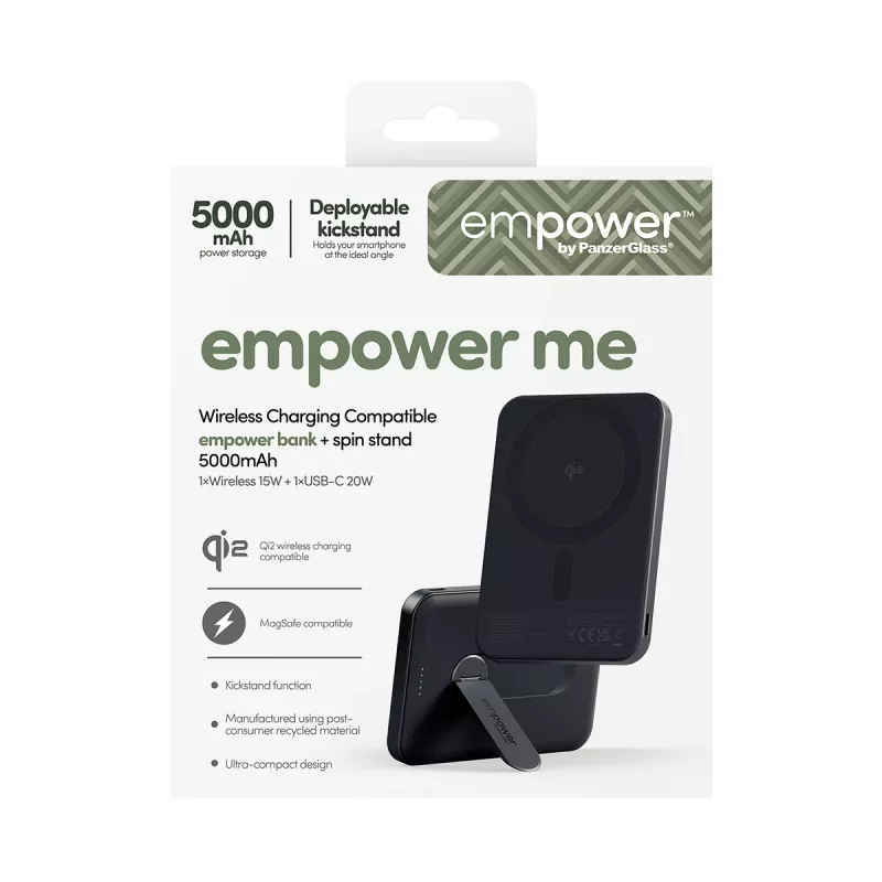 PanzerGlass empower™ by ® empower™ akupank Spin statiiviga | 5000mAh | Kosmosemust