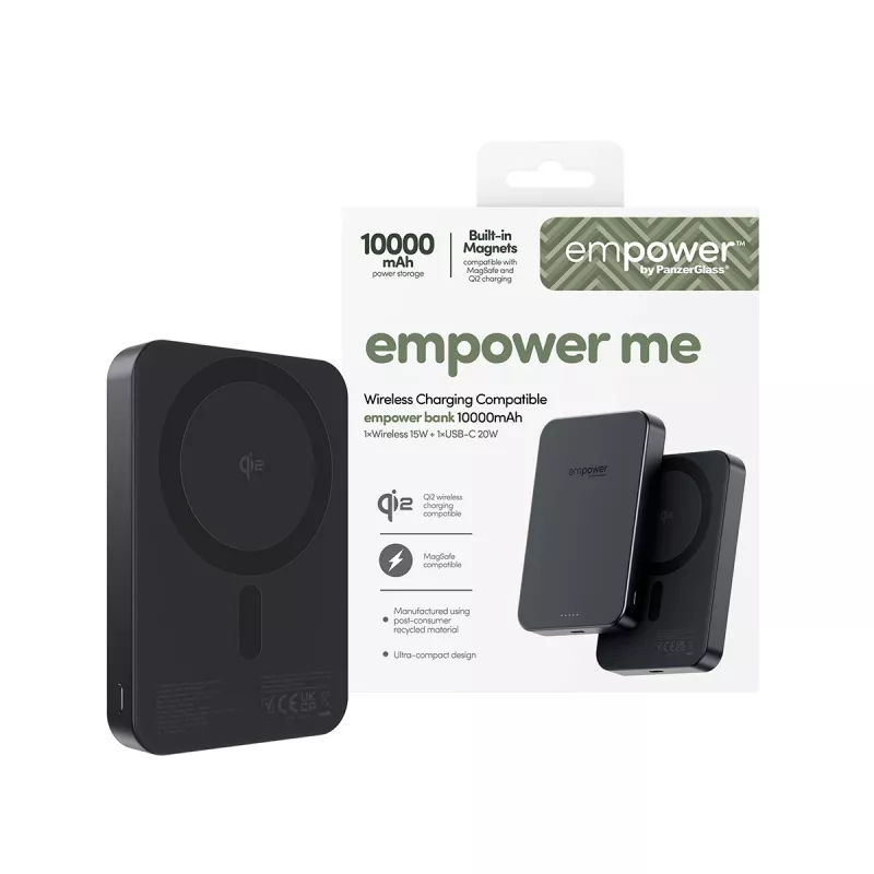 Kaasaskantav akupank PanzerGlass empower™ 10000mAh Space Must, 0,245 kg