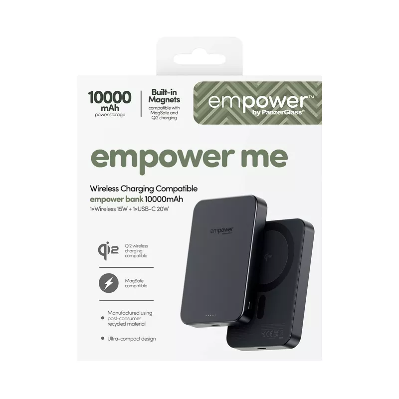 Kaasaskantav akupank PanzerGlass empower™ 10000mAh Space Must, 0,245 kg