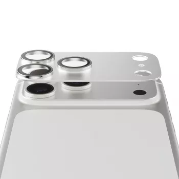 Kaamerakaitse PanzerGlass Fender iPhone 17 Pro jaoks — hõbedane, silikoon, kriimustus- ja põrutuskindel