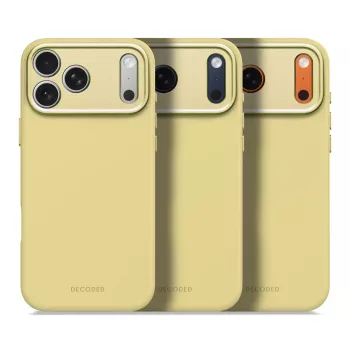 Decodeeritud silikoonist tagakaas Apple iPhone 17 Pro Max, ühilduv 6,9-tolliste (17,5 cm) ekraanidega, kollane
