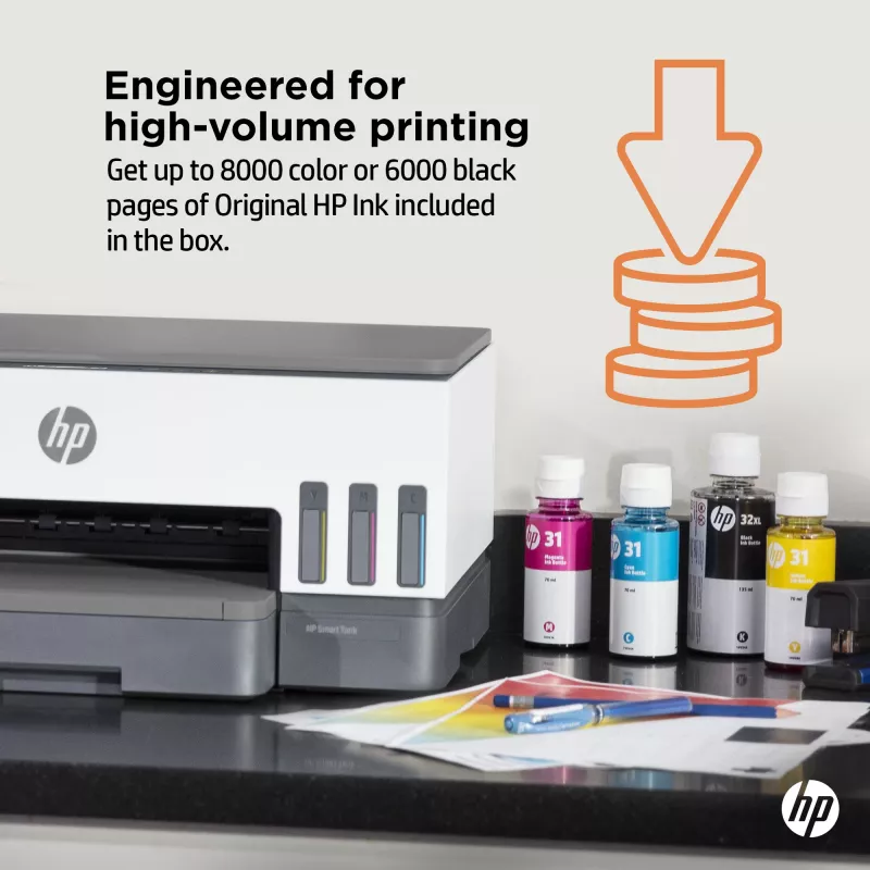 HP Smart Tank Tank Printer, termoinkjet, värviprinter, 4800 x 1200 DPI, A4, otsetrükk, hall
