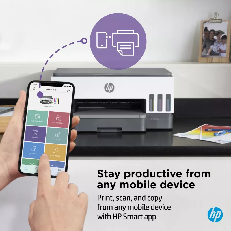 HP Smart Tank Tank Printer, termoinkjet, värviprinter, 4800 x 1200 DPI, A4, otsetrükk, hall