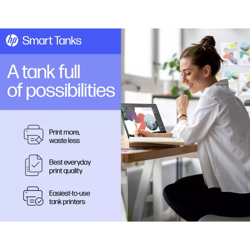 HP Smart Tank Tank Printer, termoinkjet, värviprinter, 4800 x 1200 DPI, A4, otsetrükk, hall