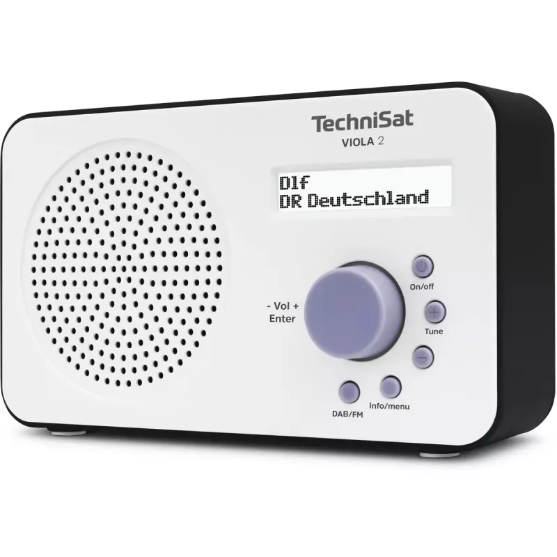 Kaasaskantav digitaalraadio TECHNISAT 0000/3906 — DAB/DAB+/FM, 1 W RMS, LCD, 3,5 mm, valge/must, 0,338 kg