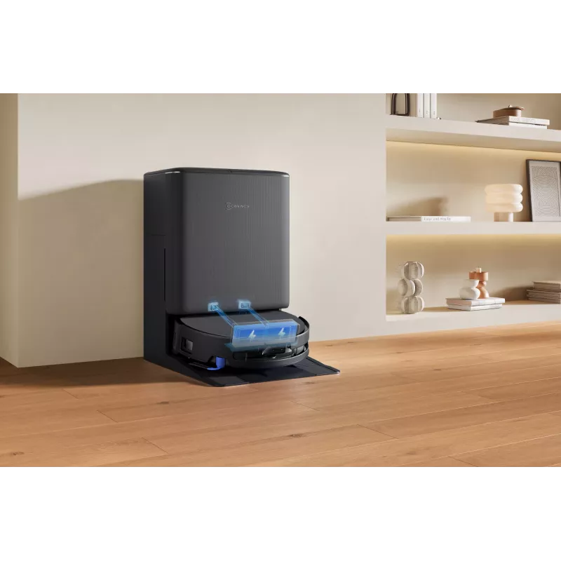 Robot vacuum Ecovacs DEEBOT T90 PRO OMNI — bagless 0.25 L dust bin, 350 min runtime, Li‑Ion 4000 mAh, Must