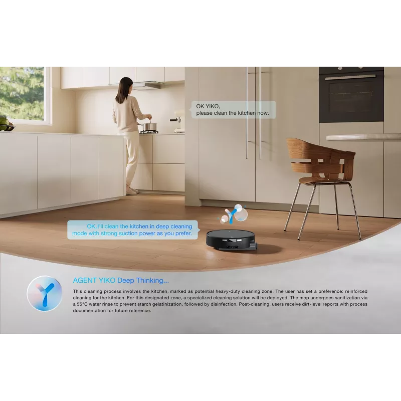 Robot vacuum Ecovacs DEEBOT T90 PRO OMNI — bagless 0.25 L dust bin, 350 min runtime, Li‑Ion 4000 mAh, Must