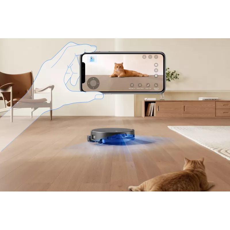 Robot vacuum Ecovacs DEEBOT T90 PRO OMNI — bagless 0.25 L dust bin, 350 min runtime, Li‑Ion 4000 mAh, Must
