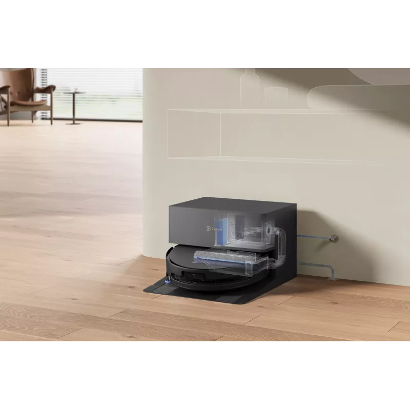 Robot vacuum Ecovacs DEEBOT T90 PRO OMNI — bagless 0.25 L dust bin, 350 min runtime, Li‑Ion 4000 mAh, Must