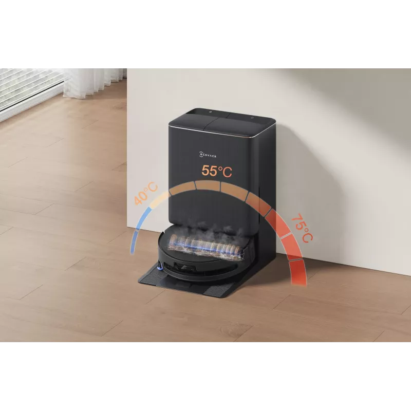 Robot vacuum Ecovacs DEEBOT T90 PRO OMNI — bagless 0.25 L dust bin, 350 min runtime, Li‑Ion 4000 mAh, Must