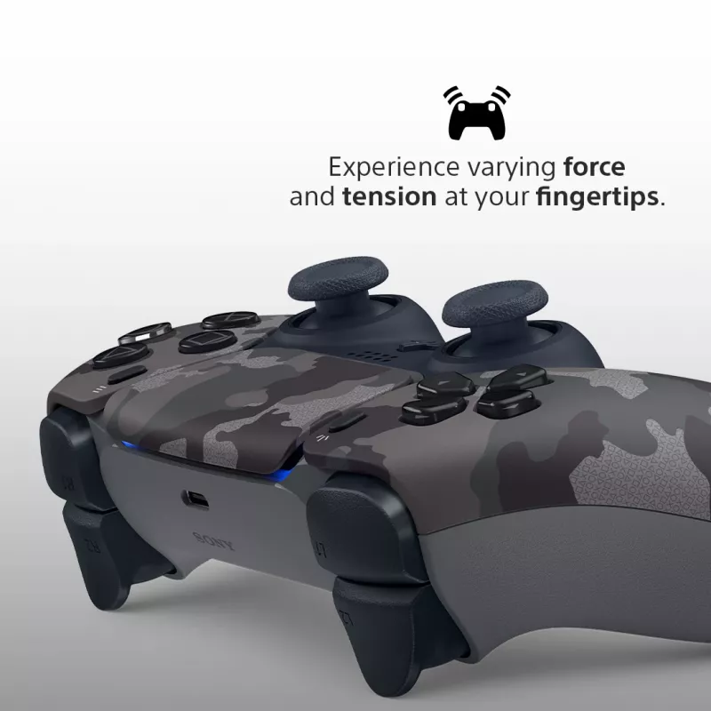 Gamepad Sony DualSense v3 Camouflage — Bluetooth/USB, PS5, sisseehitatud aku, USB‑C, 160×106×66 mm