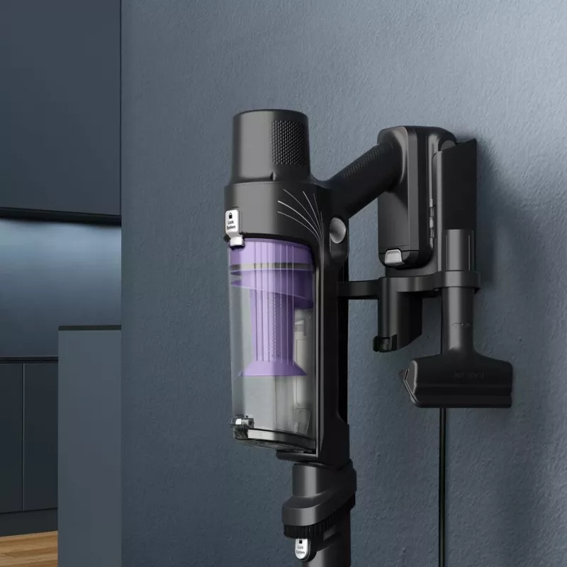 2-in-1 stick vacuum Rowenta RH6A35 — cordless lithium‑ion, 140 W, bagless cyclonic, lilla/silver, LED brush